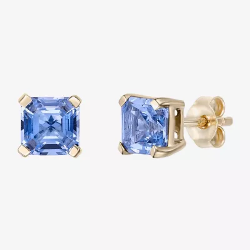 Gemstone 10K Gold 5.5mm Stud Earrings