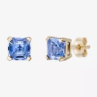 Gemstone 10K Gold 5.5mm Stud Earrings