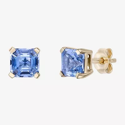 Gemstone 10K Gold 5.5mm Stud Earrings