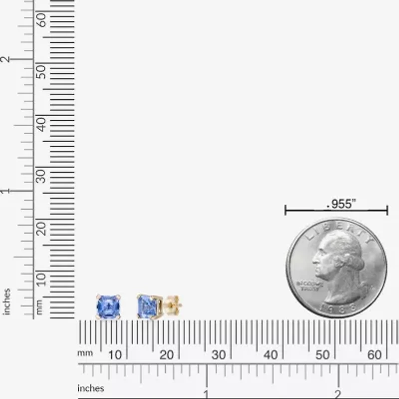 Gemstone 10K Gold 5.5mm Stud Earrings