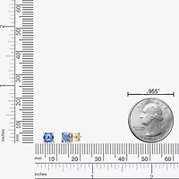 Gemstone 10K Gold 5.5mm Stud Earrings