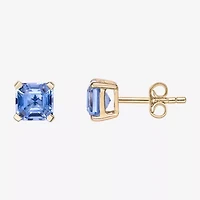 Gemstone 10K Gold 5.5mm Stud Earrings
