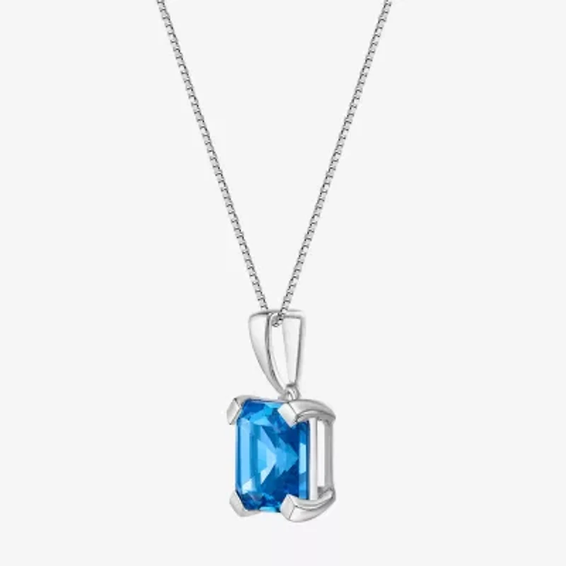 Gemstone Sterling Silver Pendant Necklace