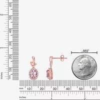 Gemstone 10K Gold Oval Drop Earrings