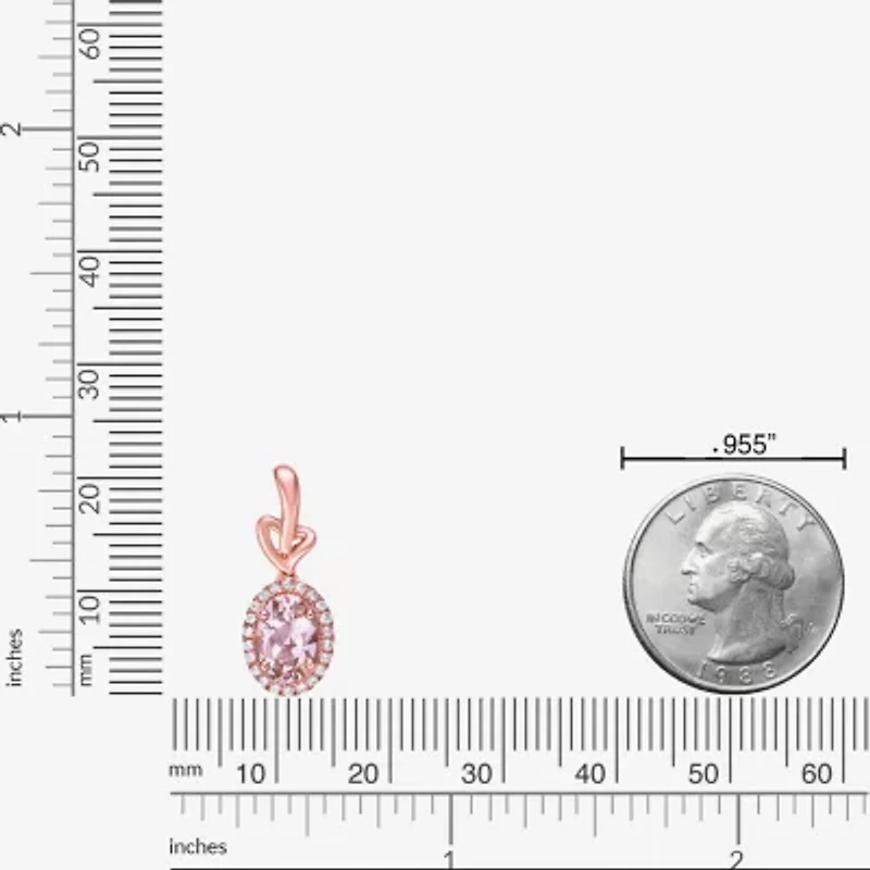 Gemstone 10K Gold Oval Pendant Necklace