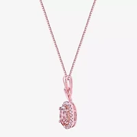 Gemstone 10K Gold Oval Pendant Necklace