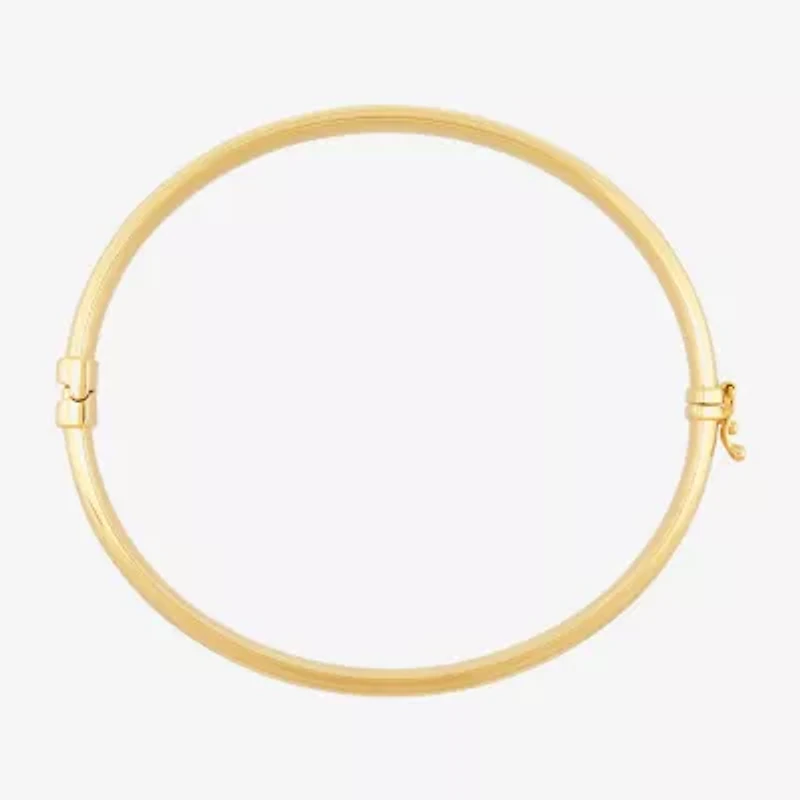 Womens 14K Gold Over Silver Heart Bangle Bracelet