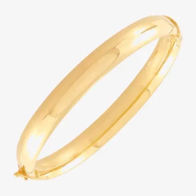Womens 14K Gold Over Silver Heart Bangle Bracelet