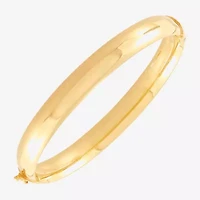 Womens 14K Gold Over Silver Heart Bangle Bracelet