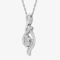 Diamond Blossom Womens 1/10 CT. T.W. Lab Grown White Diamond Sterling Silver 18 Inch Pendant Necklace