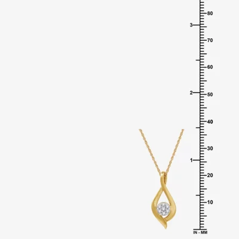 Diamond Blossom Womens 1/10 CT. T.W. Lab Grown White Diamond 14K Gold Over Silver Sterling Silver 18 Inch Pendant Necklace