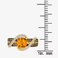 Le Vian® Ring featuring 1 CT. Cinnamon Citrine® 1/3 Nude Diamonds™ Chocolate Diamonds® set 14K Honey Gold™