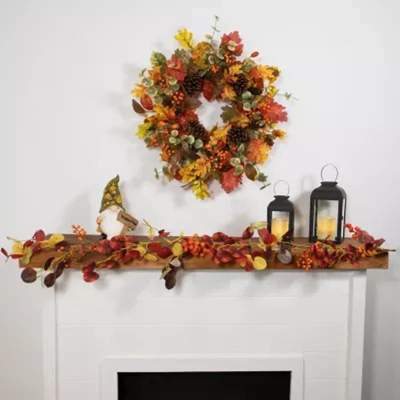 Northlight Berries Leaves Unlit Christmas Indoor Garland