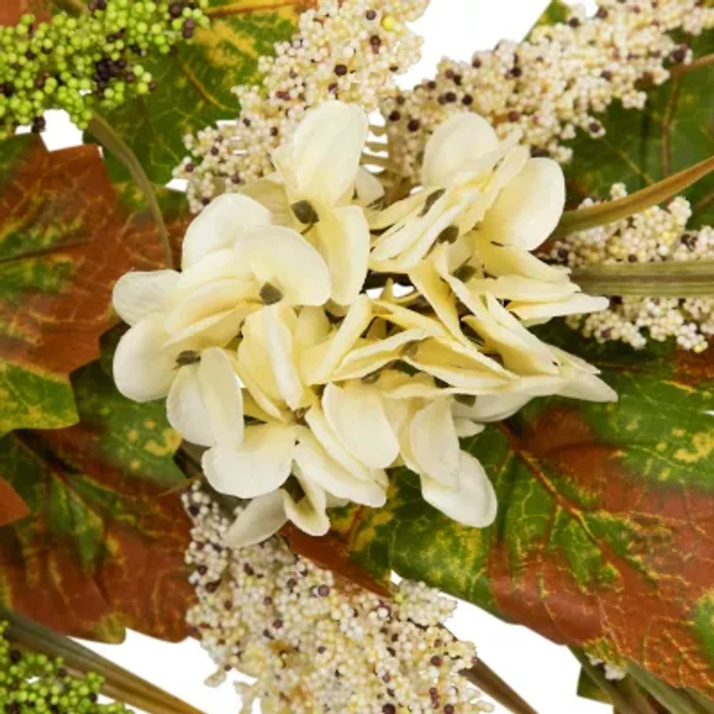 Northlight Flowers With Wheat Unlit Christmas Indoor Garland