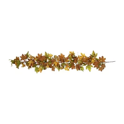 Northlight 5ft X 8in Maple Leaf And Berry Unlit Christmas Indoor Garland