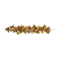 Northlight 5ft X 8in Maple Leaf And Berry Unlit Thanksgiving Indoor Garland