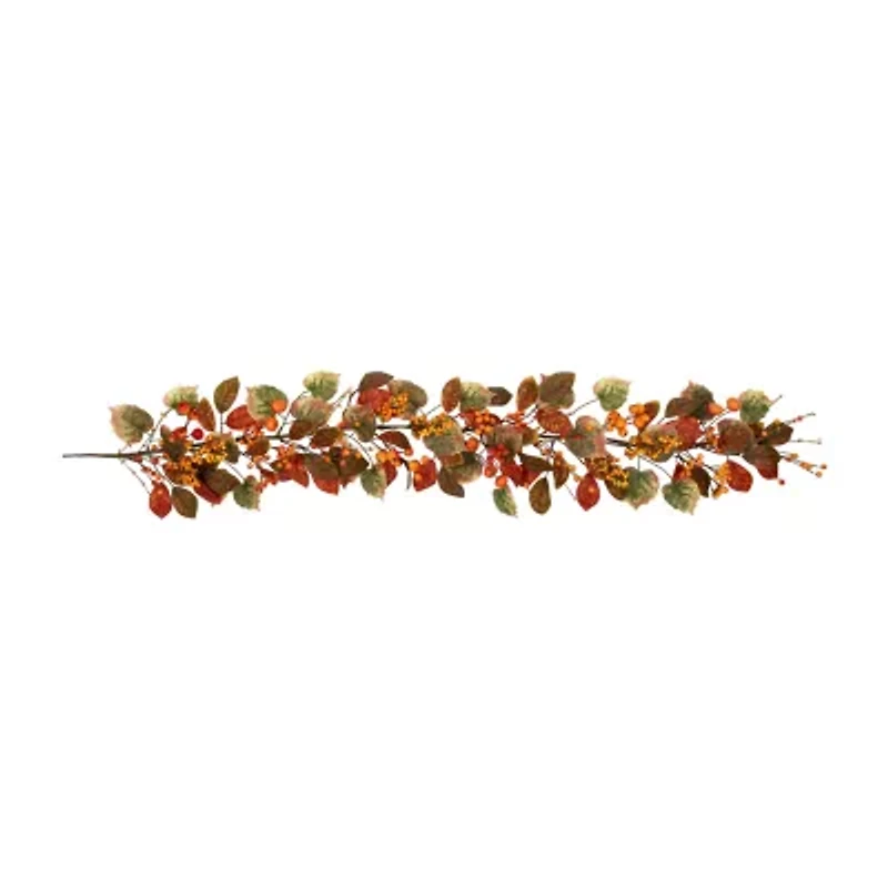 Northlight 5ft X 10in Pumpkin And Berry Unlit Thanksgiving Indoor Garland