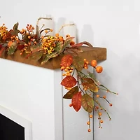 Northlight 5ft X 10in Pumpkin And Berry Unlit Thanksgiving Indoor Garland
