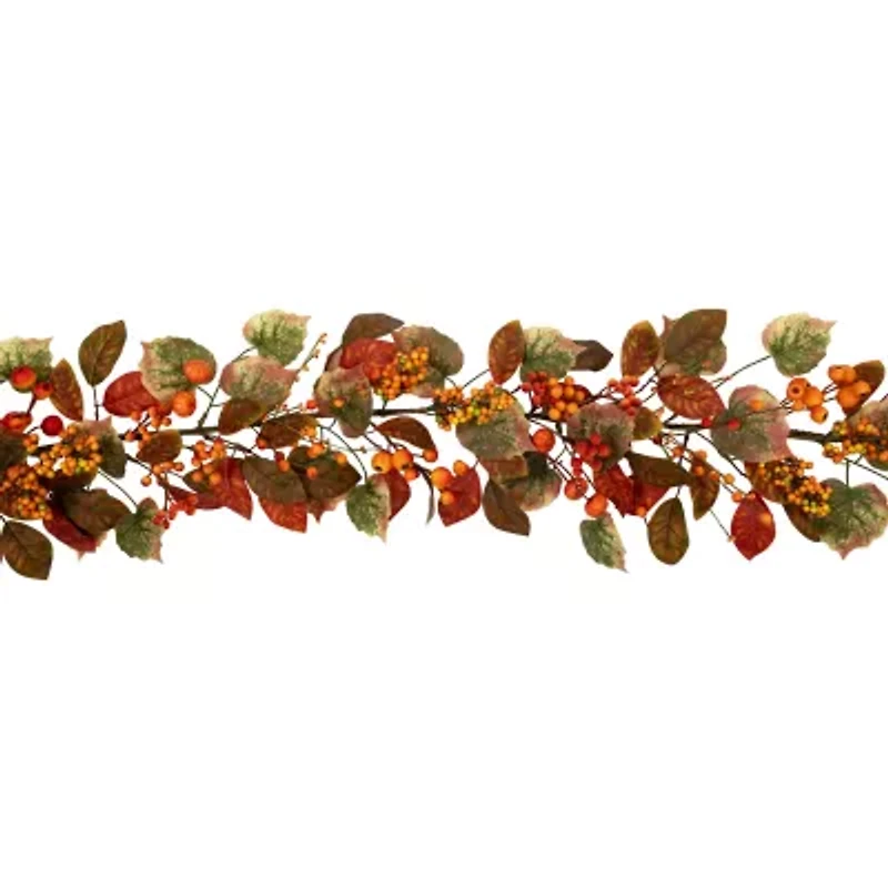 Northlight 5ft X 10in Pumpkin And Berry Unlit Thanksgiving Indoor Garland