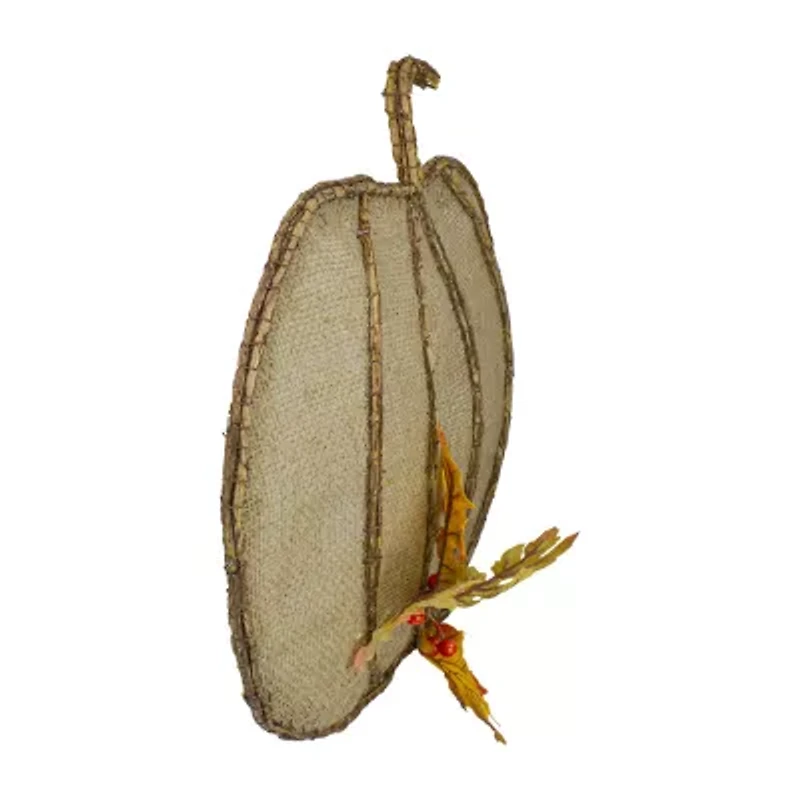 Northlight 19in Burlap And Vine Pumpkin Wall Decal