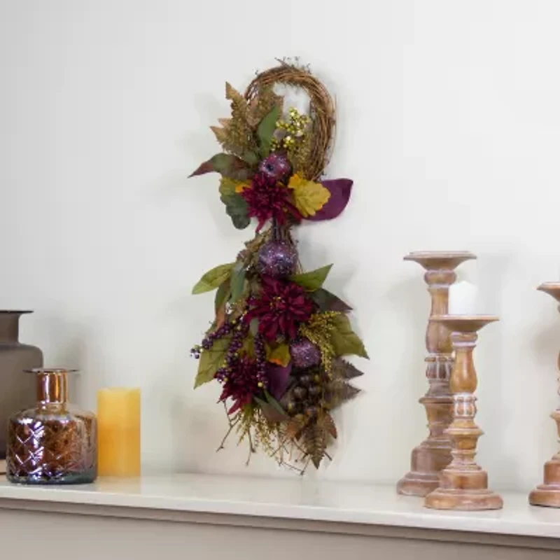 Northlight 28in Grapevine Teardrop Unlit Swag