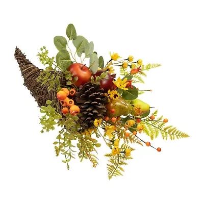 Northlight 20in Apples And Pears Cornucopia Thanksgiving Tabletop Decor