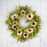 Northlight 24in Beige Sunflowers Wreath