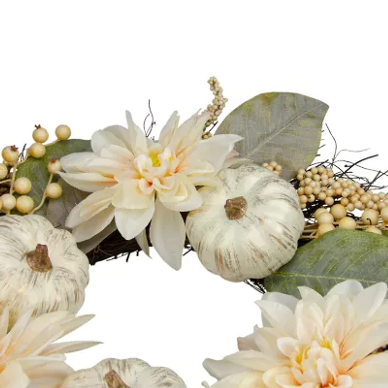 Northlight 22in Dahlia And Pumpkin Wreath
