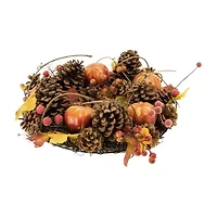 Northlight 13.5in Pinecone And Pumpkin Unlit Wreath