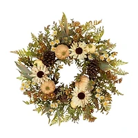 Northlight 28in Sunflower And Pumpkin Unlit Wreath