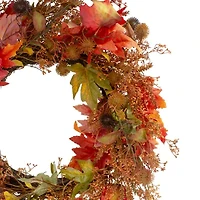 Northlight 24in Maple Leaf And Berry Unlit Wreath