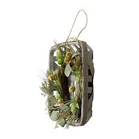 Northlight Cattail Grapevine Wooden Tray Hanging Wreath