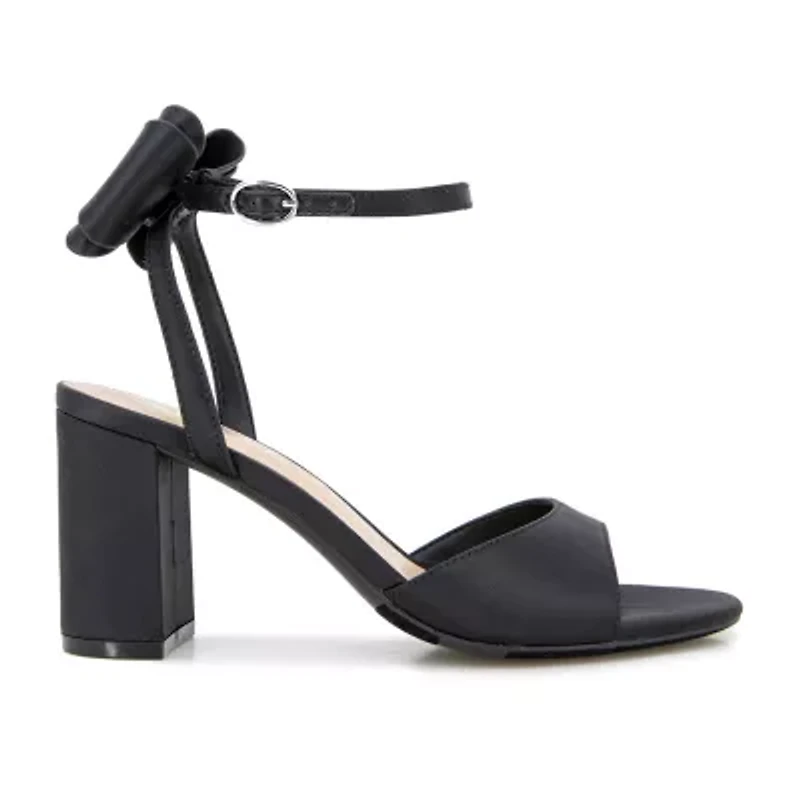 Xoxo Peyton Womens Round Open Toe Block Heel Pumps