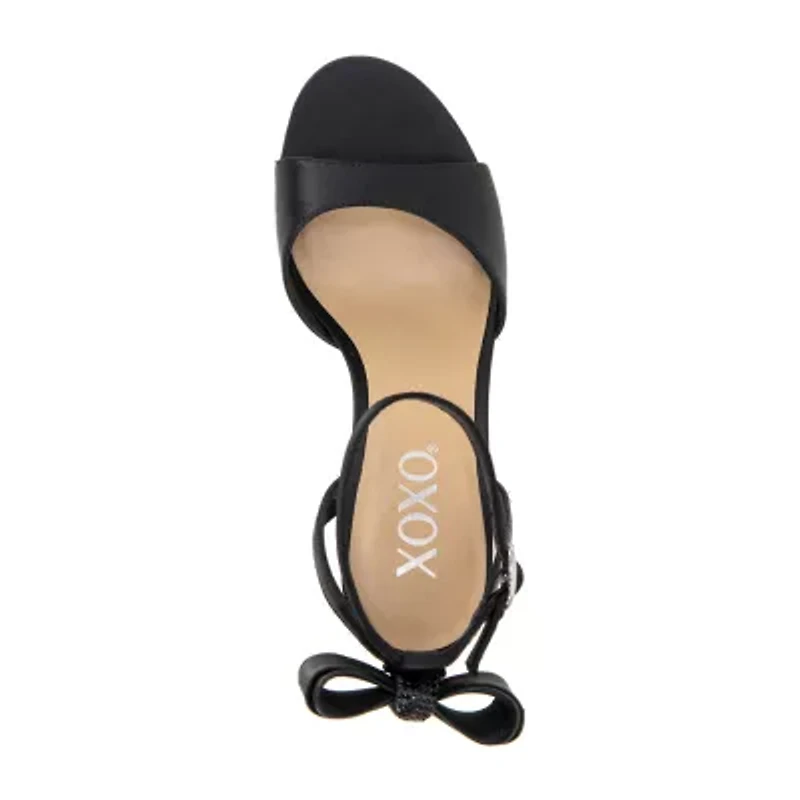 Xoxo Peyton Womens Round Open Toe Block Heel Pumps