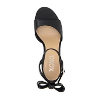 Xoxo Peyton Womens Round Open Toe Block Heel Pumps