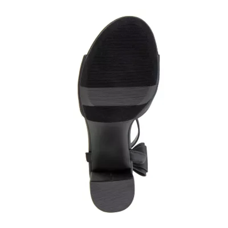 Xoxo Peyton Womens Round Open Toe Block Heel Pumps