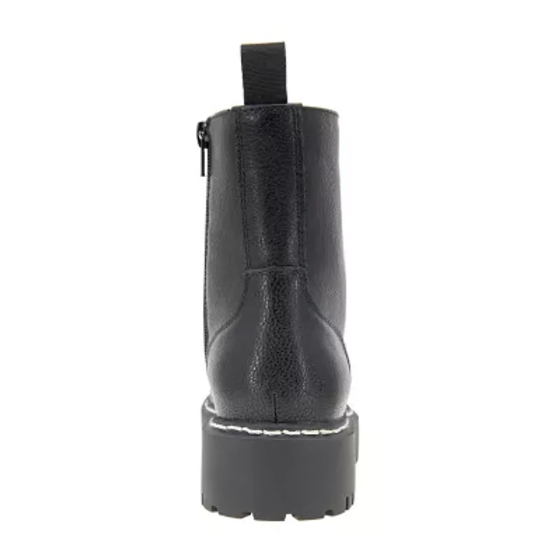 Unionbay Womens Hayden Flat Heel Combat Boots