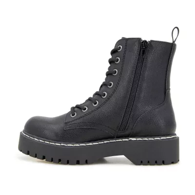 Unionbay Womens Hayden Flat Heel Combat Boots