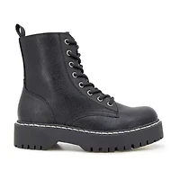 Unionbay Womens Hayden Flat Heel Combat Boots