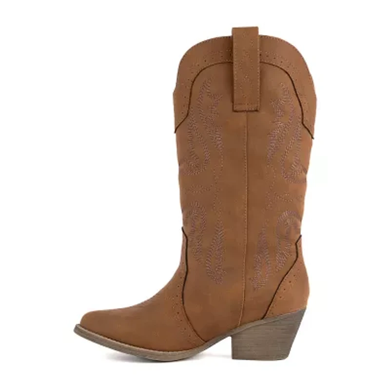 Sugar Womens Tammy Stacked Heel Cowboy Boots