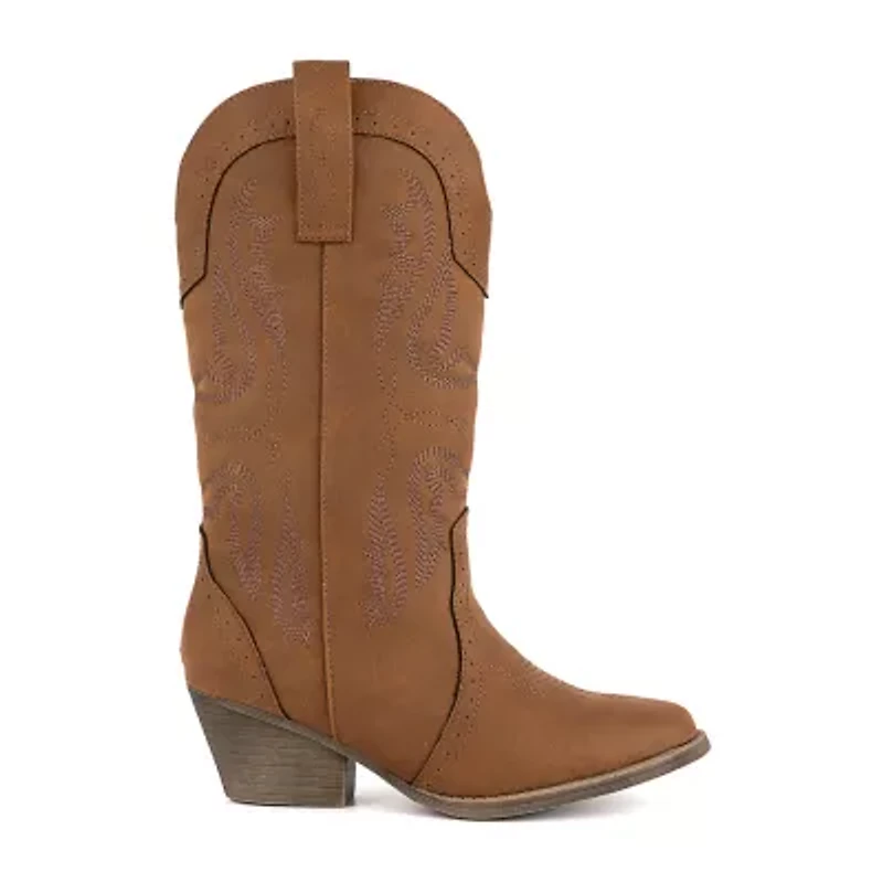 Sugar Womens Tammy Stacked Heel Cowboy Boots