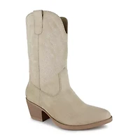 Unionbay Womens Dolly Stacked Heel Cowboy Boots