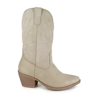 Unionbay Womens Dolly Stacked Heel Cowboy Boots