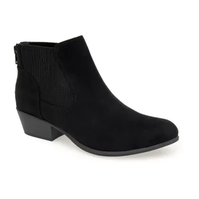 Unionbay Womens Teagan Stacked Heel Booties