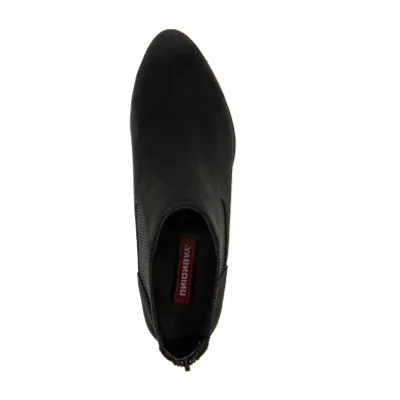 Unionbay Womens Teagan Stacked Heel Booties