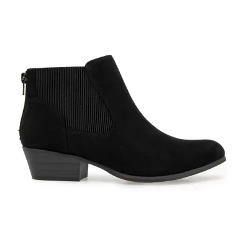 Unionbay Womens Teagan Stacked Heel Booties