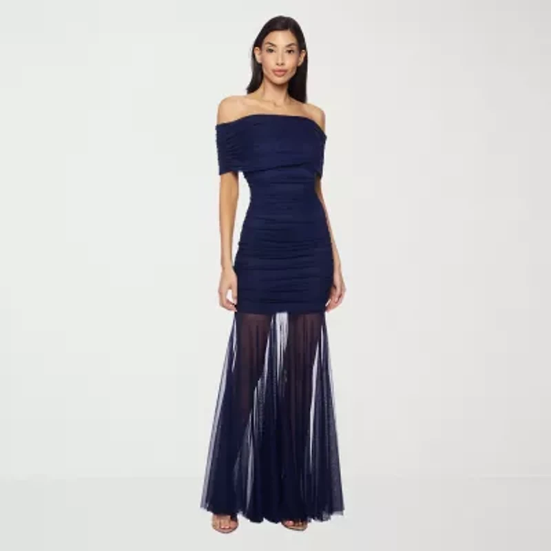 Premier Amour Womens Short Sleeve Evening Gown