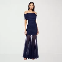 Premier Amour Womens Short Sleeve Evening Gown