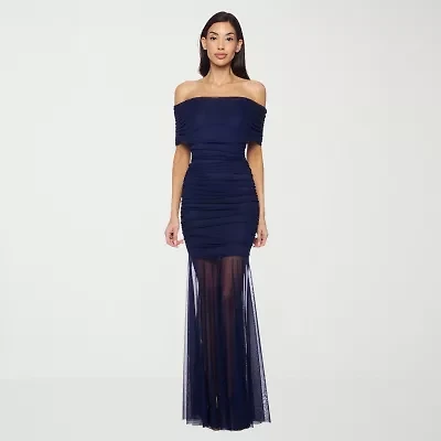 Premier Amour Womens Short Sleeve Evening Gown
