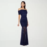 Premier Amour Womens Short Sleeve Evening Gown